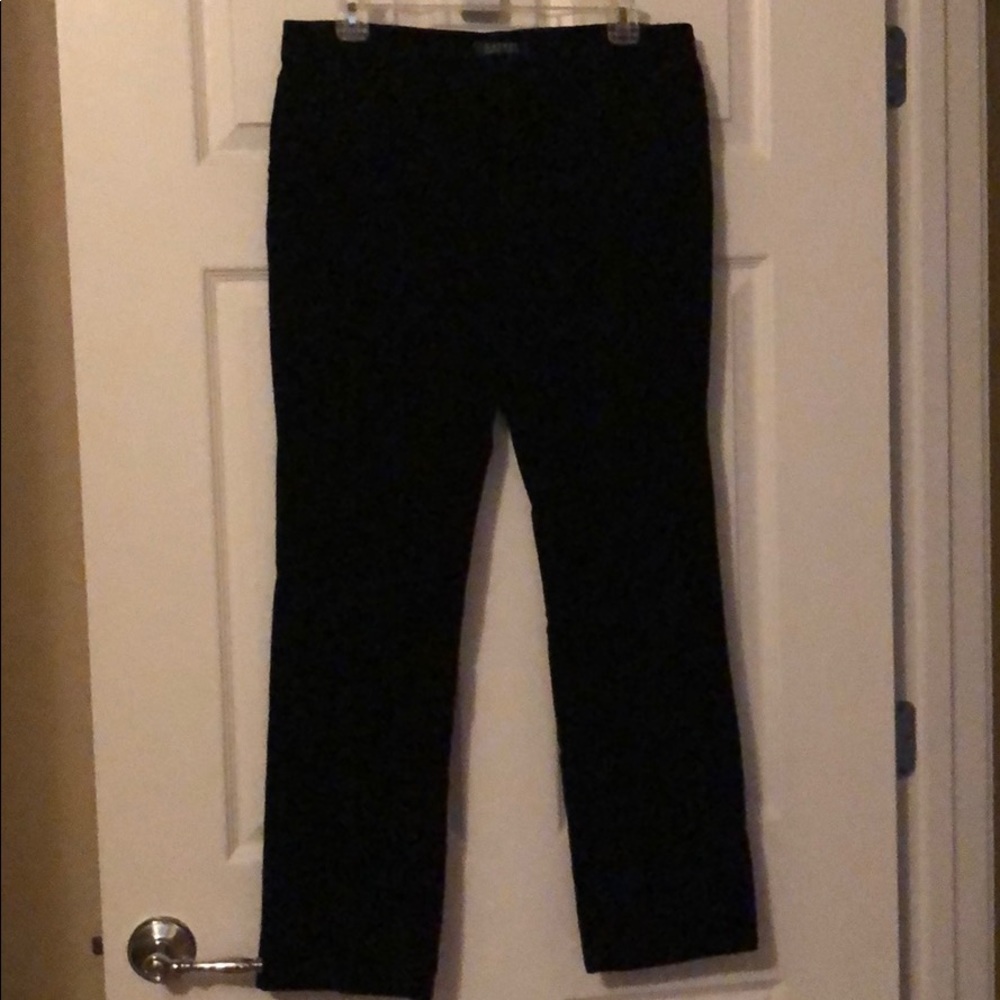 Lauren Black Velour Dress Jean Style Slacks